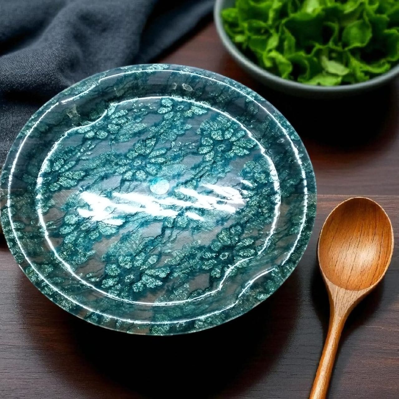 Elegant Black Gold Or Green Service Tray - 19x19 Inch